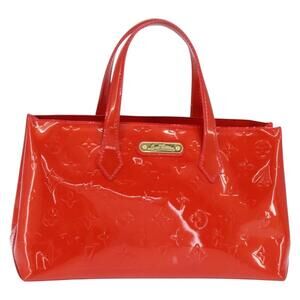 LOUIS VUITTON Monogram Vernis Wilshire PM Bag Rouge Grunadine M91723 Auth BA7212